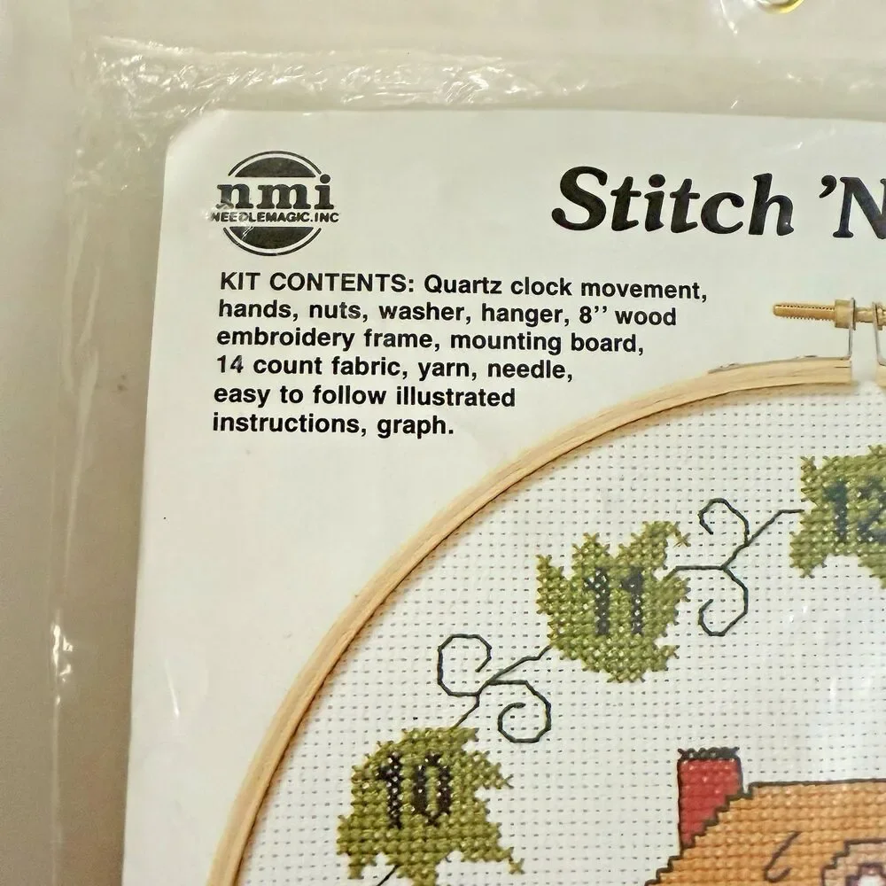 Cottagecore Cross Stitch Clock Kit 2043 Vine Covered Cottage Granny Kitchen NEW